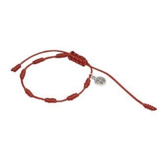 Pulsera 7 nudos cordón fino con San Benito